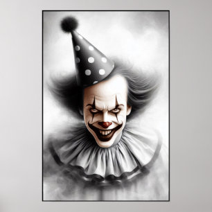 Modernt Dags Krypande Clownporträtt Poster