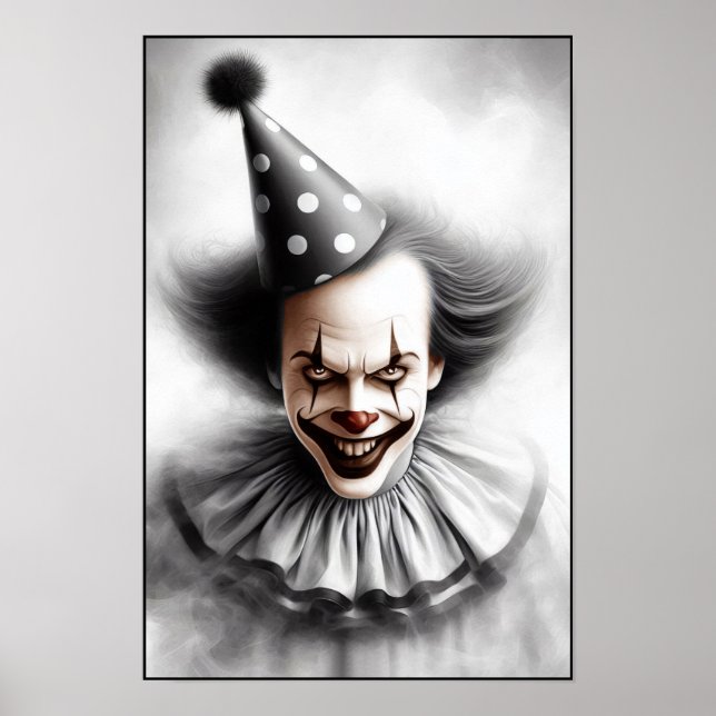 Modernt Dags Krypande Clownporträtt  Poster (Framsidan)