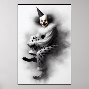 Modernt Dags Kuslig Clownporträtt Poster