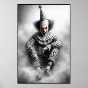 Modernt Dags Kuslig Klovnad Porträtt Poster