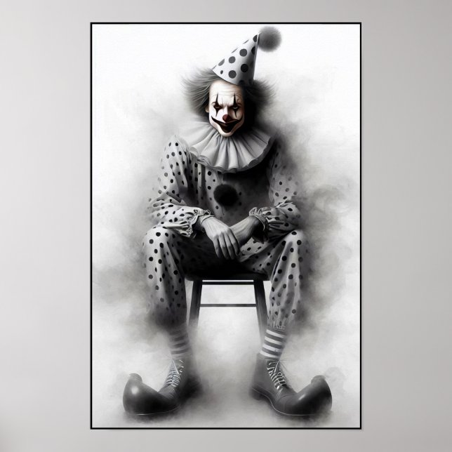 Modernt Dags Skräckclownsporträtt  Poster (Framsidan)
