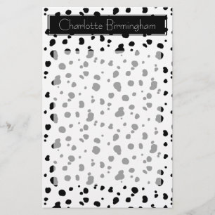 Modernt Dalmatian tryck & namn Brevpapper