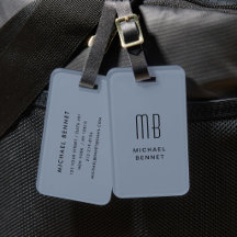 Modernt dammigt blått monogram