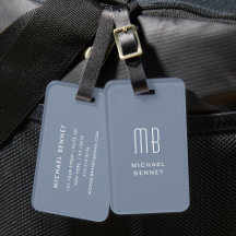 Modernt dammigt blått monogram