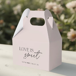 Modernt dammrosa Kärlek är sött Bröllop Presentaskar