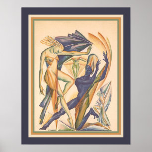 Modernt danstryck 1929 för art déco poster