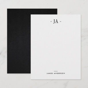 Modernt diskret monogrammerat initial- och namnkor anteckningskort