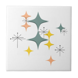 Modernt Eames atom- Starbursts för mitt- Kakelplatta