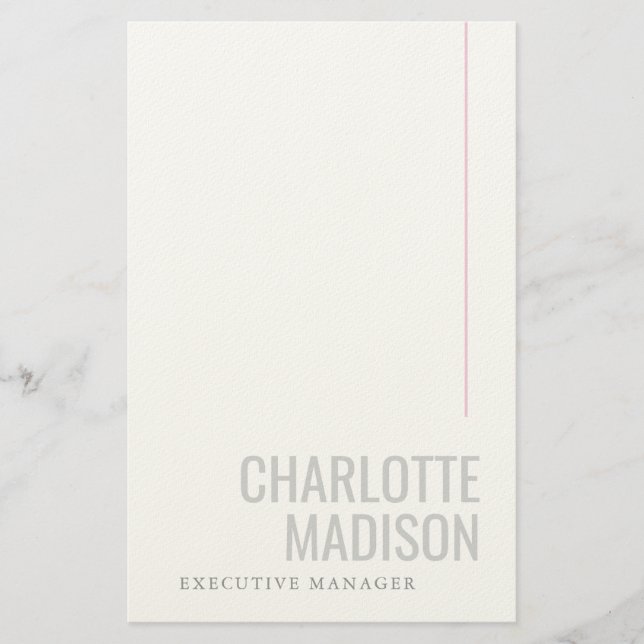 Modernt Eget Namn Trendigt Minimalistiskt Enkelt  Brevpapper (Framsida)