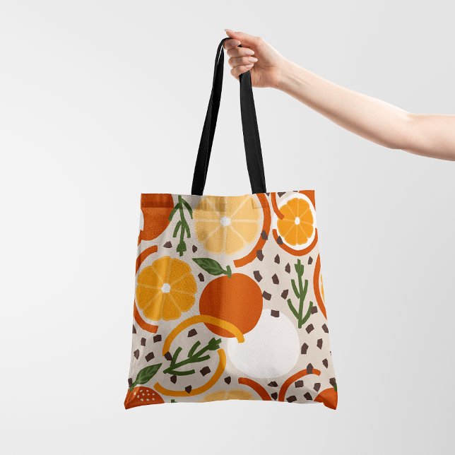 Modernt ekologiskt citrusfrukt & geometrisk konfet tygkasse (Skapare uppladdad)