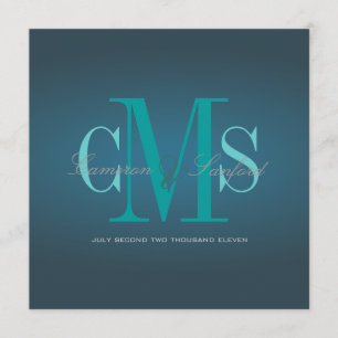 Modernt + elegant/tealblå inbjudningar