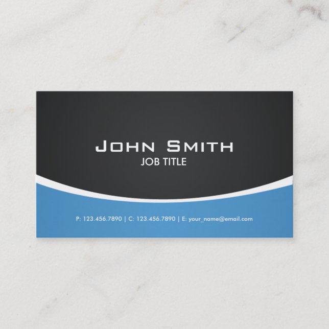 Modernt elegantt flott för yrkesmässiga blått visitkort (Framsida)