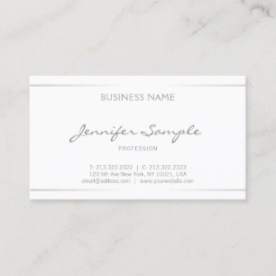 Modernt elegantt professionellslättsilver visitkort
