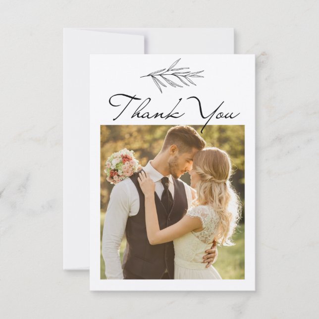 modernt, enkelt anpassat Bröllop-tackkort Tack Kort (Framsida)