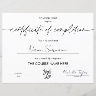 Modernt enkelt certifikat för slutförande Lägg til