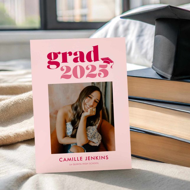 Modernt enkelt fotobeteende till examensfirande inbjudningar (Modern Minimalist Photo Graduation announcement)