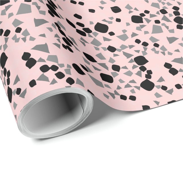 Modernt Enkelt Rosa Terrazzo Inpackningspapper Presentpapper (Rullad Hörn)