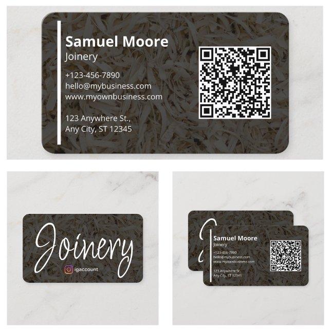 Modernt Enkelt Träarbete Visitkort (Modern Simple Woodworking Business Card
)