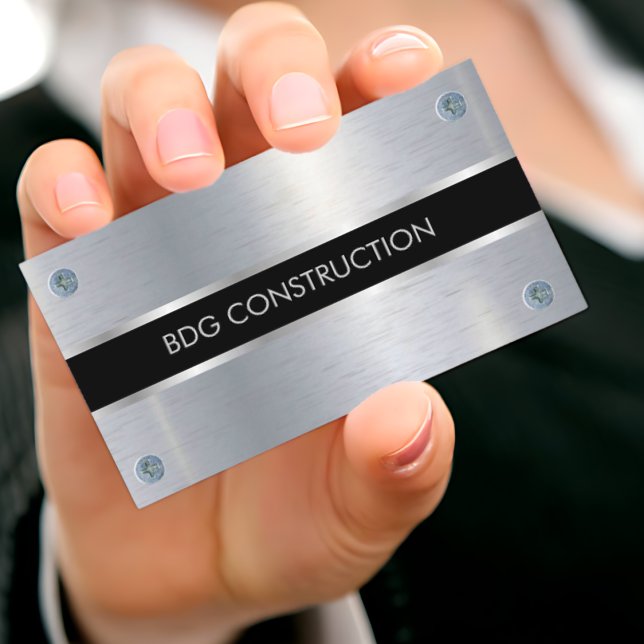 Modernt entreprenörsvisitenkort med egen logotyp visitkort (Modern Contractor Business Card)