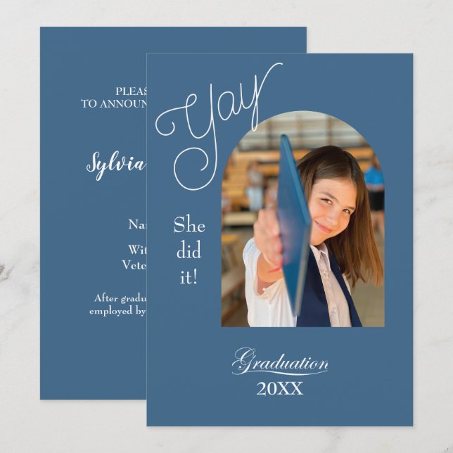 Modernt examensbevis för högskoleexamen med foto kort (Fram/baksida)