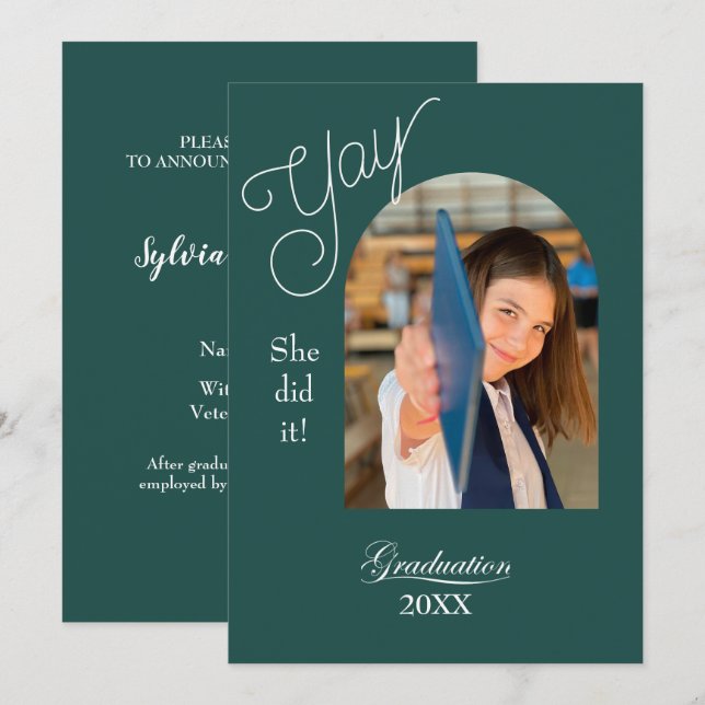 Modernt examensbevis för högskoleexamen med foto kort (Fram/baksida)