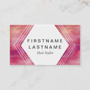 Modernt få effekt rosavattenfärg visitkort