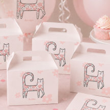 Modernt fantasifullt rosa katt perfekt födelsedags