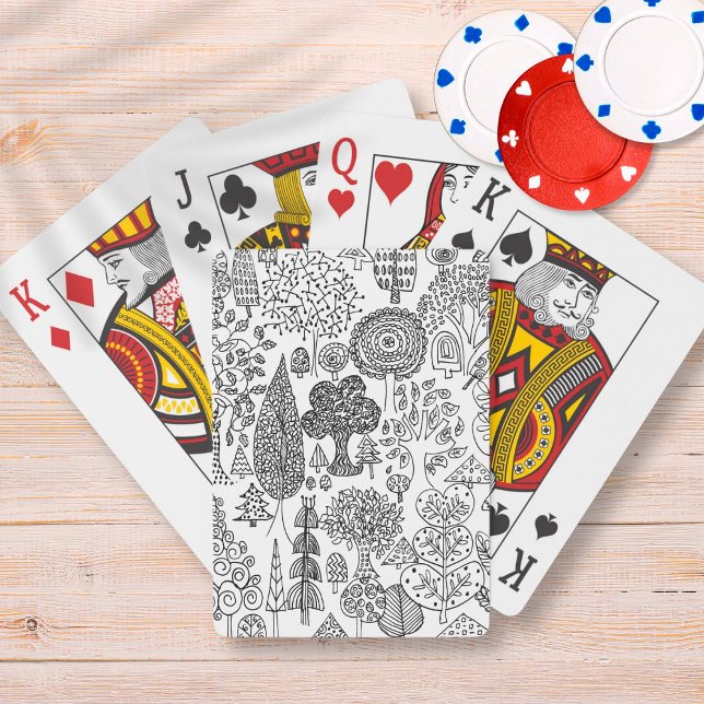 Modernt fantasifullt svart och vitt trädsmönster casinokort (Skapare uppladdad)