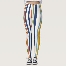 Modernt färgglatt vertikalt randmönster leggings