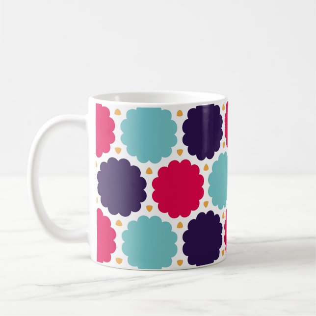  modernt färglöst geometrimoln mönster,  kaffemugg (Vänster)