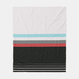 Modernt färgrikt randigt mönster fleecefilt