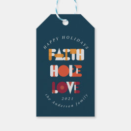 modernt färgskript glad helg monogram presentetikett