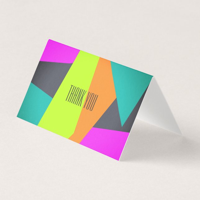 modernt, färgstarkt tack för geometrisk abstrakt k kort (Framsida)