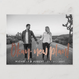 modernt fet skriptfoto ändrar datum vykort