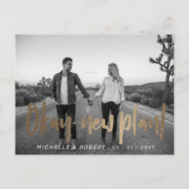 modernt fet skriptfoto ändrar datum vykort