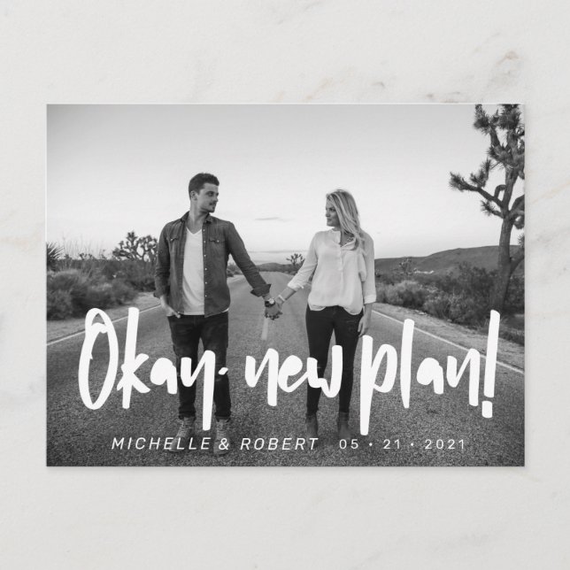 modernt fet skriptfoto ändrar datum vykort (Framsida)