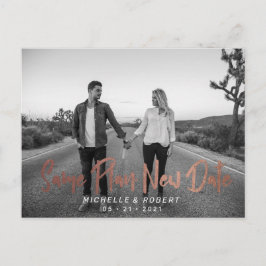 modernt fet skriptfoto ändrar datum vykort