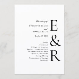 Modernt fet stiliserat monogram minimalistisk bröl program