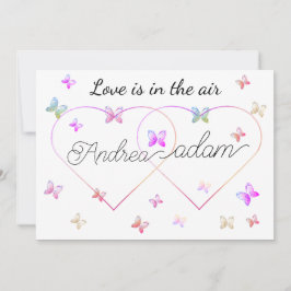 modernt fjärilslanghjärta inbjudningar