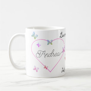 modernt fjärilslanghjärta kaffemugg