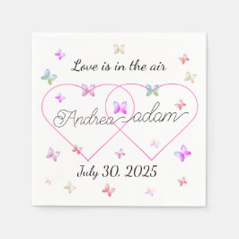 modernt fjärilslanghjärta pappersservett