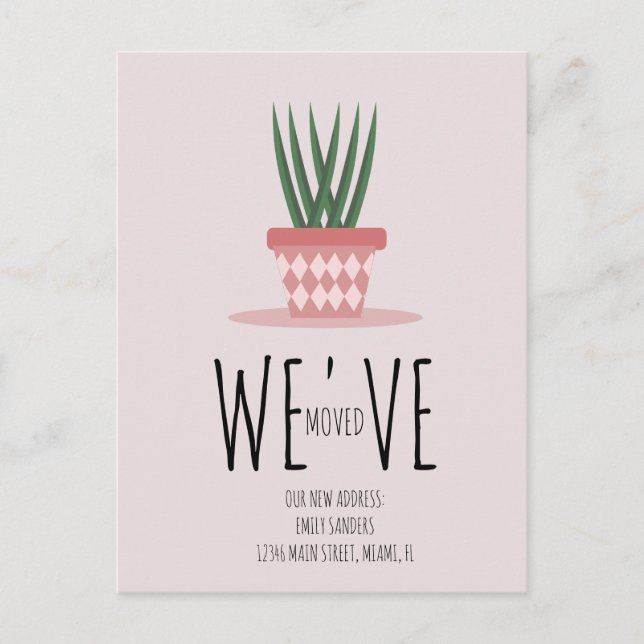 Modernt flyttat NY HEM-adress  Vykort (Framsida)