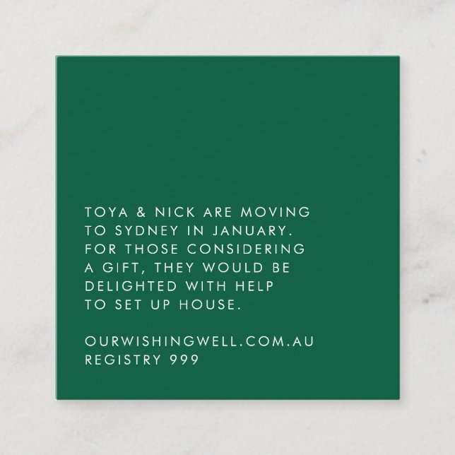 Modernt Förenklad Infogningskort Tilläggskort (Framsida)