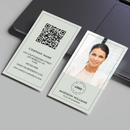 Modernt foto logotyp QR-kod visitkort