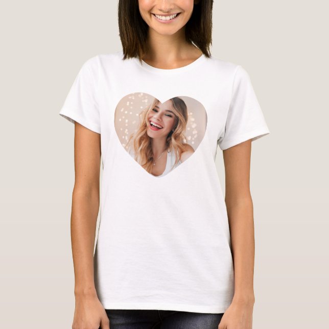 Modernt fotohjärta t shirt (Framsida)