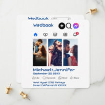 Modernt fotokodbröllop med tema från sociala medie