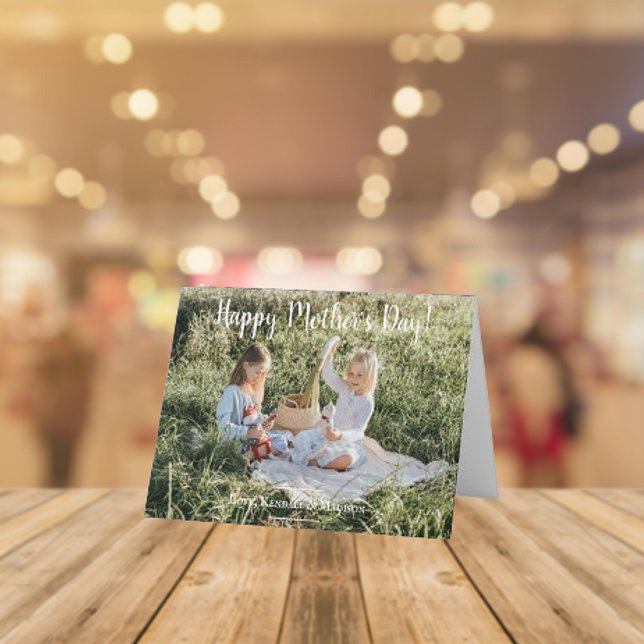 Modernt fotomoderkort kort (Modern Photo Mothers Day Card)