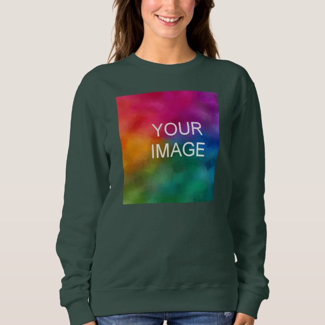 Modernt framsidetryck Dam Djup Skoggrön T Shirt (Framsida)