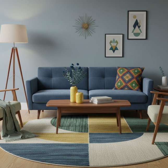 Modernt geometriskt färgglatt blockmönster kudde (Skapare uppladdad)