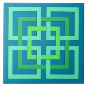 Modernt geometriskt kvadrerar, Aqua, krickan, Kakelplatta